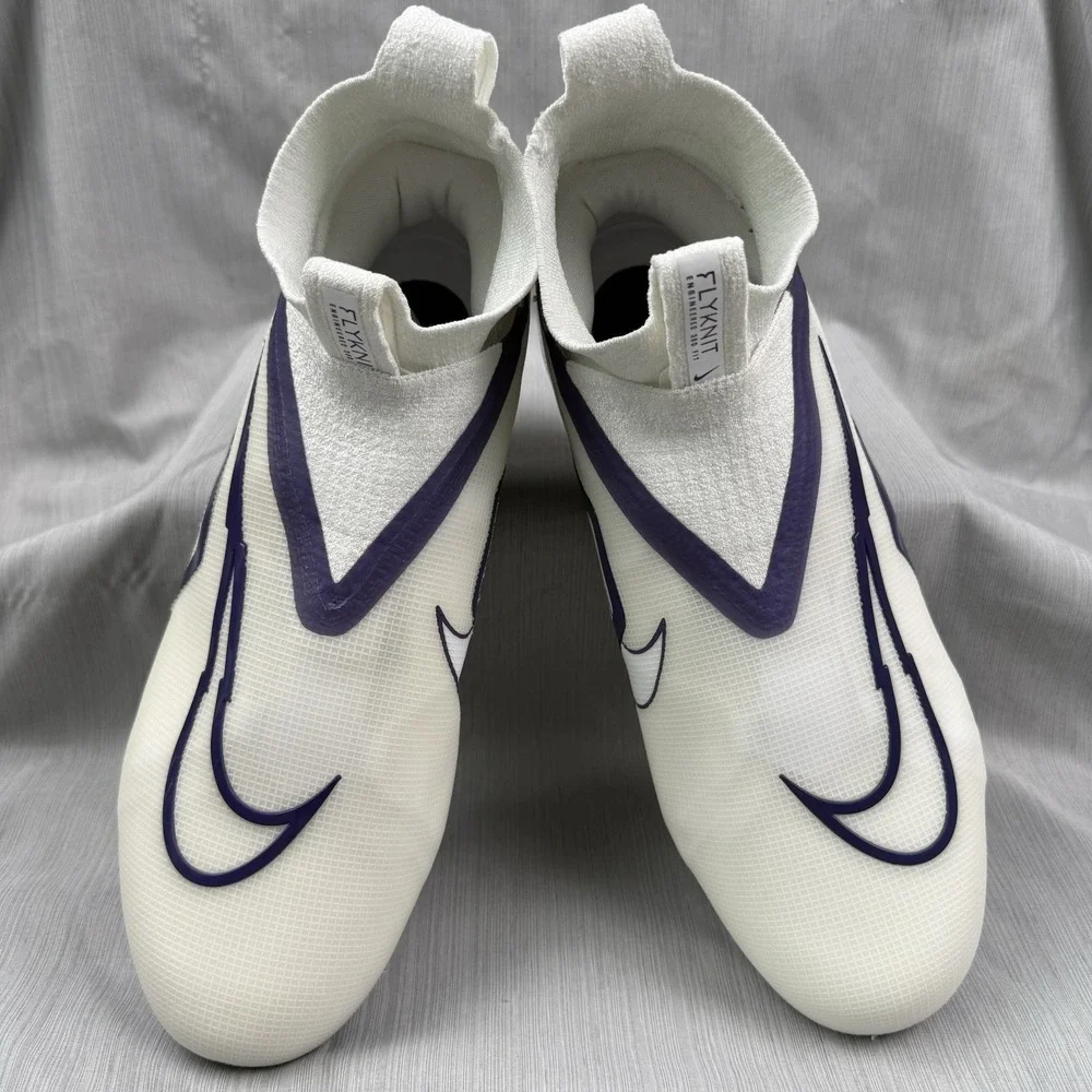 Nike Alpha Menace Elite 3 P Men Sz 12 White/Purple Football Cleat DM1792-101 New